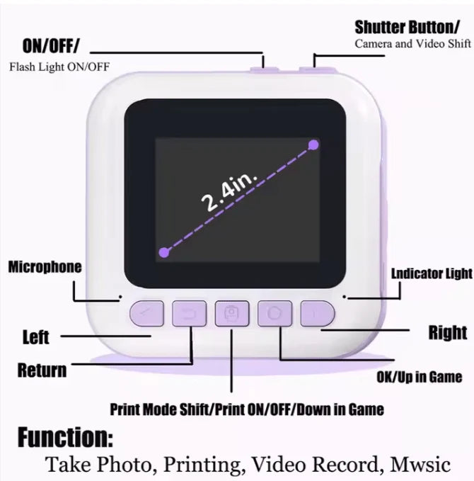 Instant Kids Printing Camera © Ⓢ