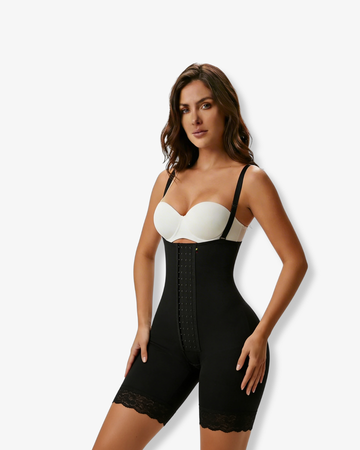 High-Waist Bermuda Shaper Shorts with Front Hook Closure